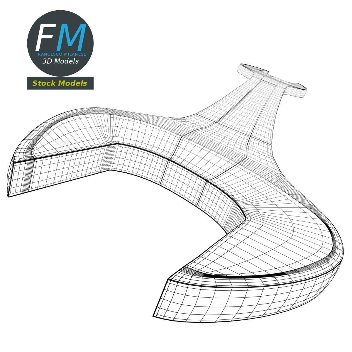 Open end chrome wrench 3D model_8