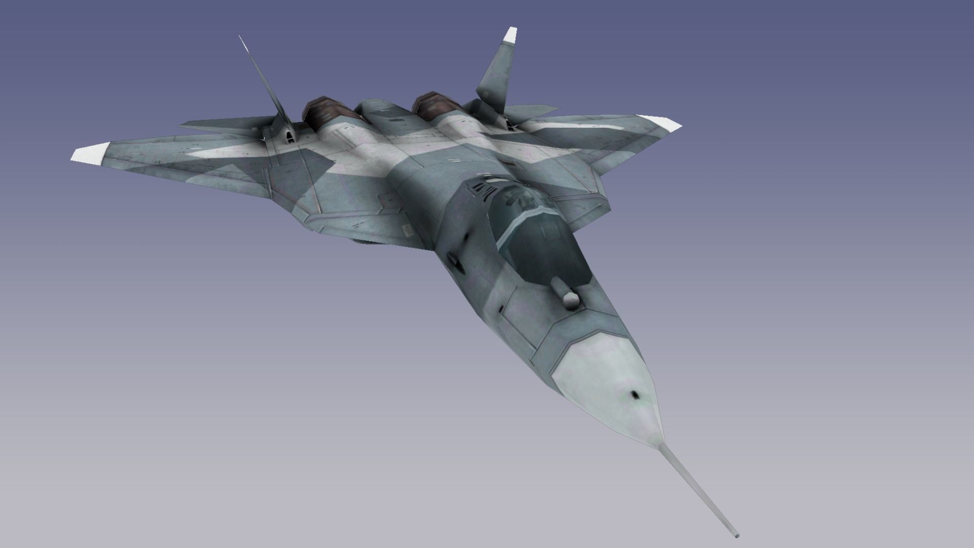 Su-57 Stealth Fighter Low-poly 3D model_11