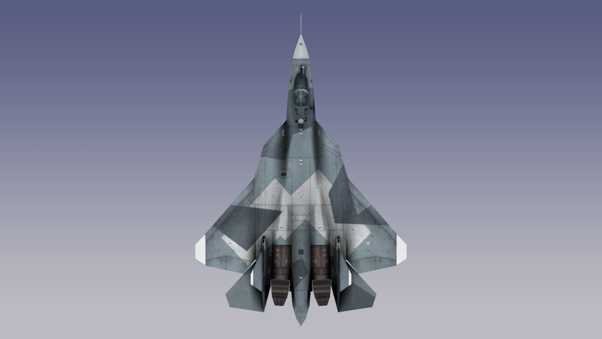Su-57 Stealth Fighter Low-poly 3D model_7