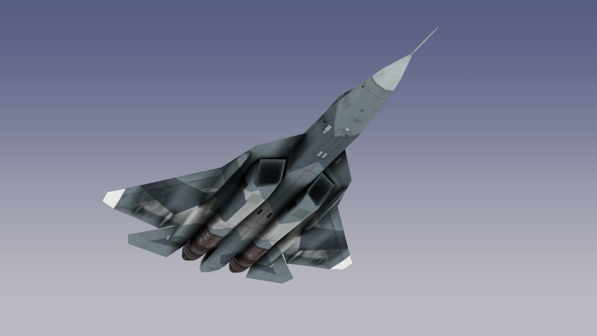 Su-57 Stealth Fighter Low-poly 3D model_2