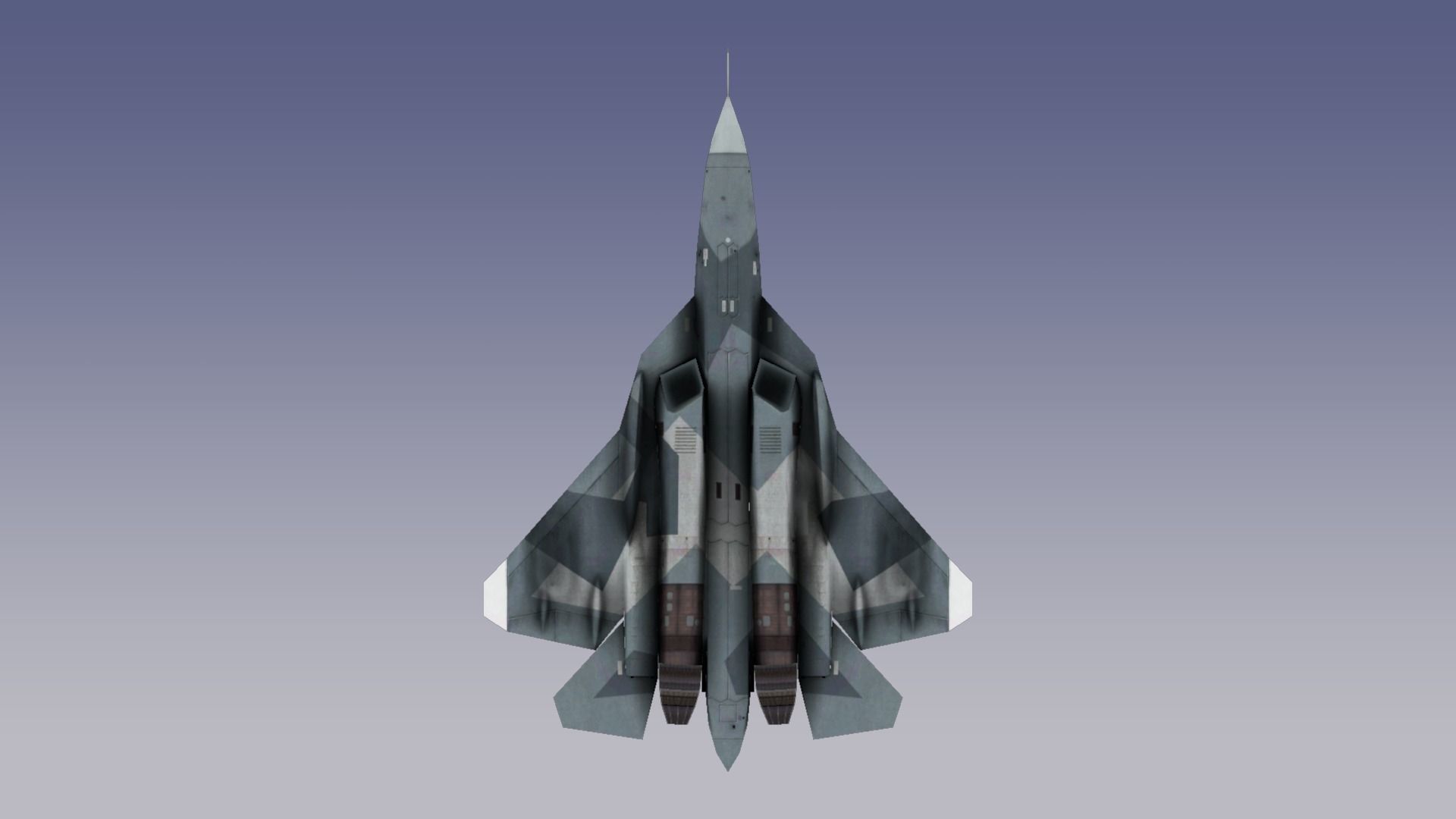 Su-57 Stealth Fighter Low-poly 3D model_8