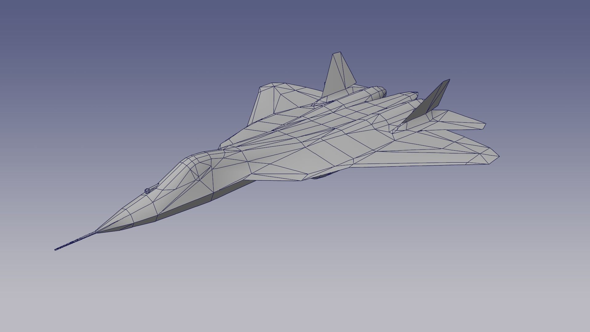 Su-57 Stealth Fighter Low-poly 3D model_14