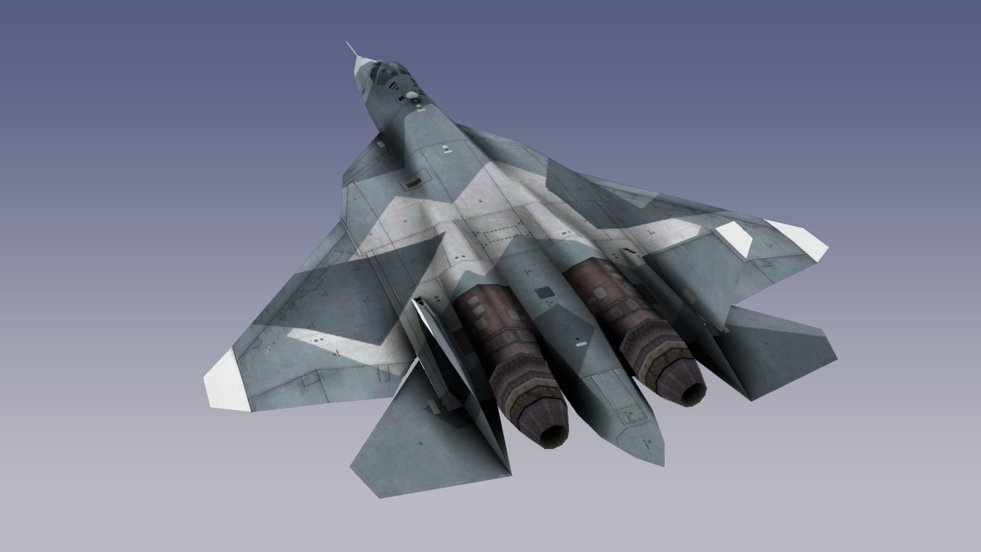Su-57 Stealth Fighter Low-poly 3D model_4