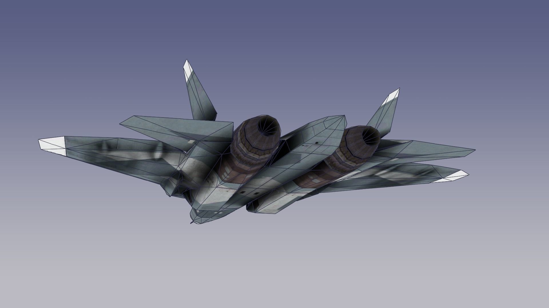 Su-57 Stealth Fighter Low-poly 3D model_10