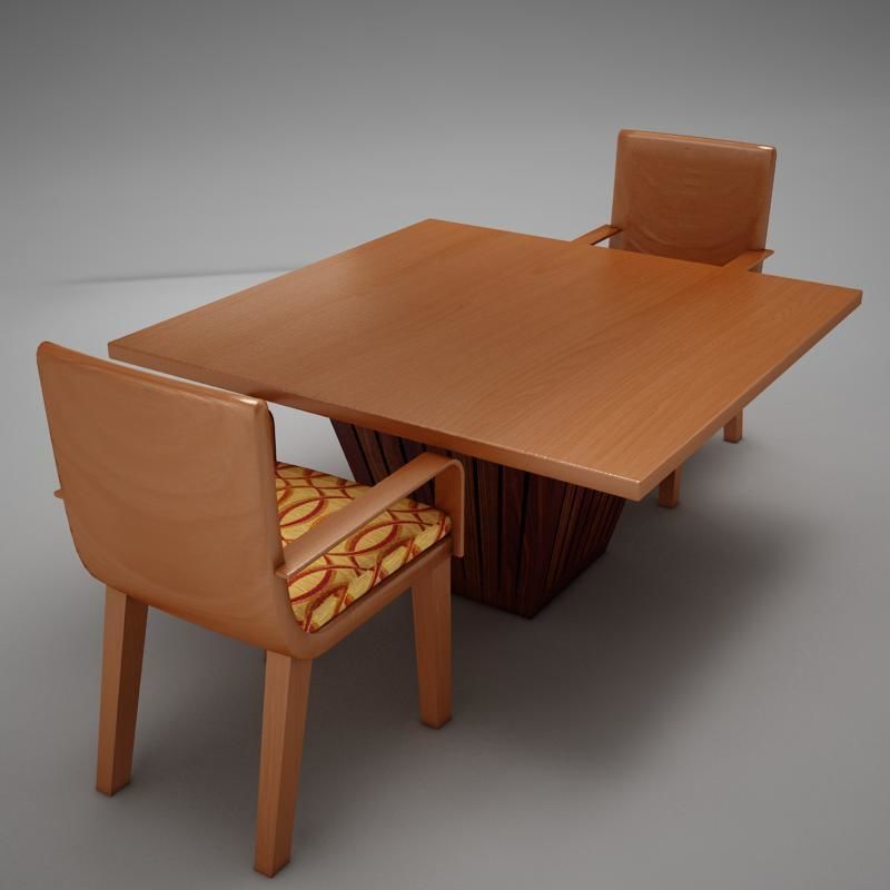 table chairs 3D model_1