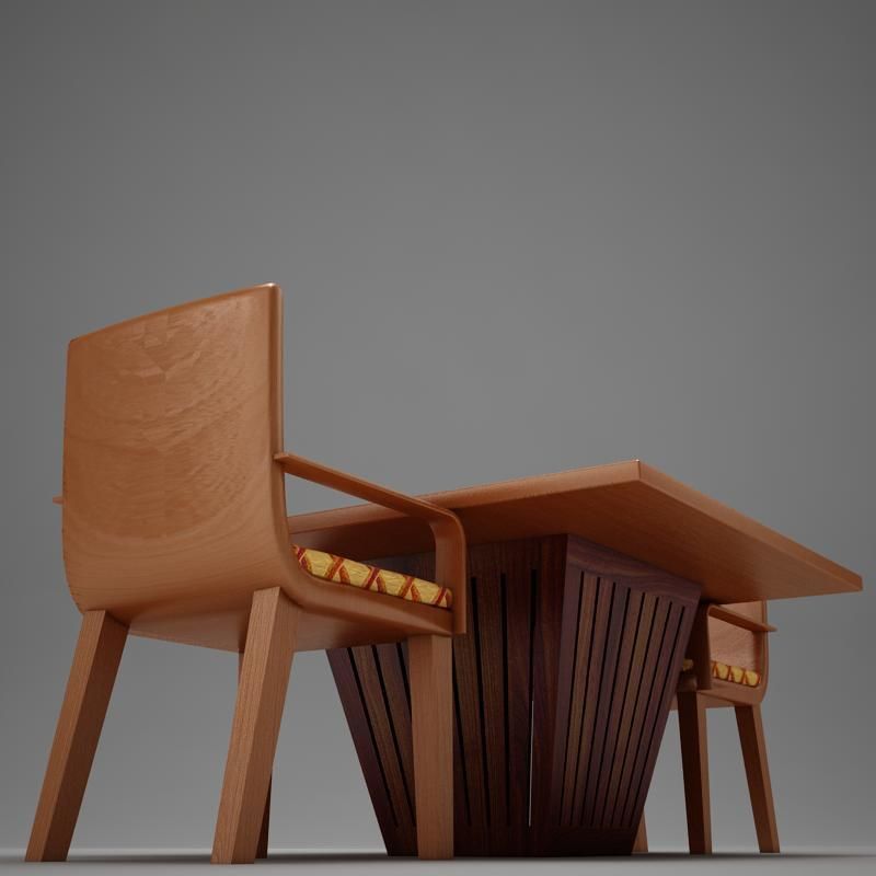 table chairs 3D model_8