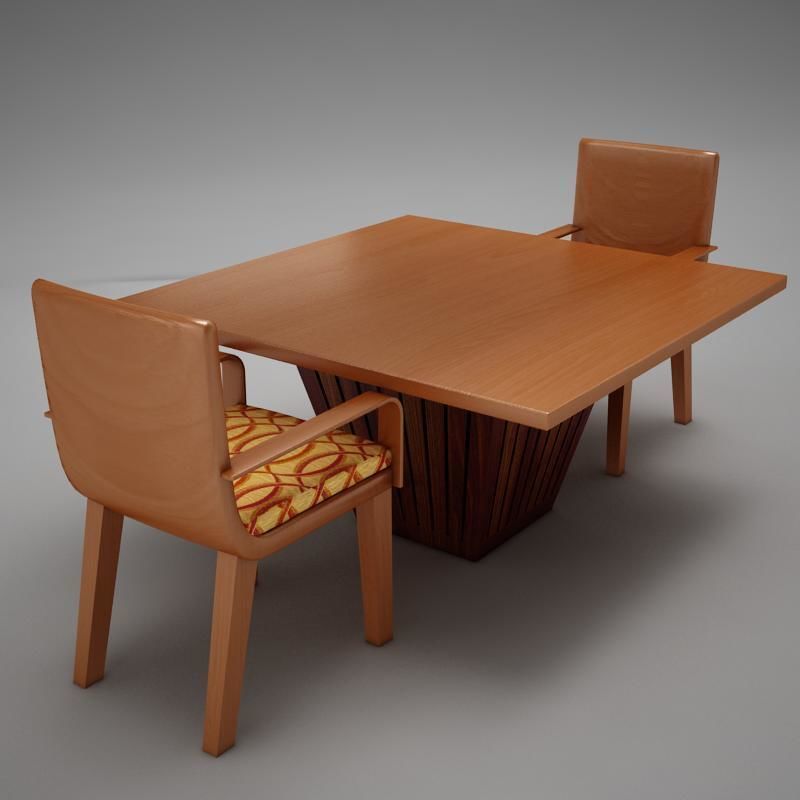 table chairs 3D model_3