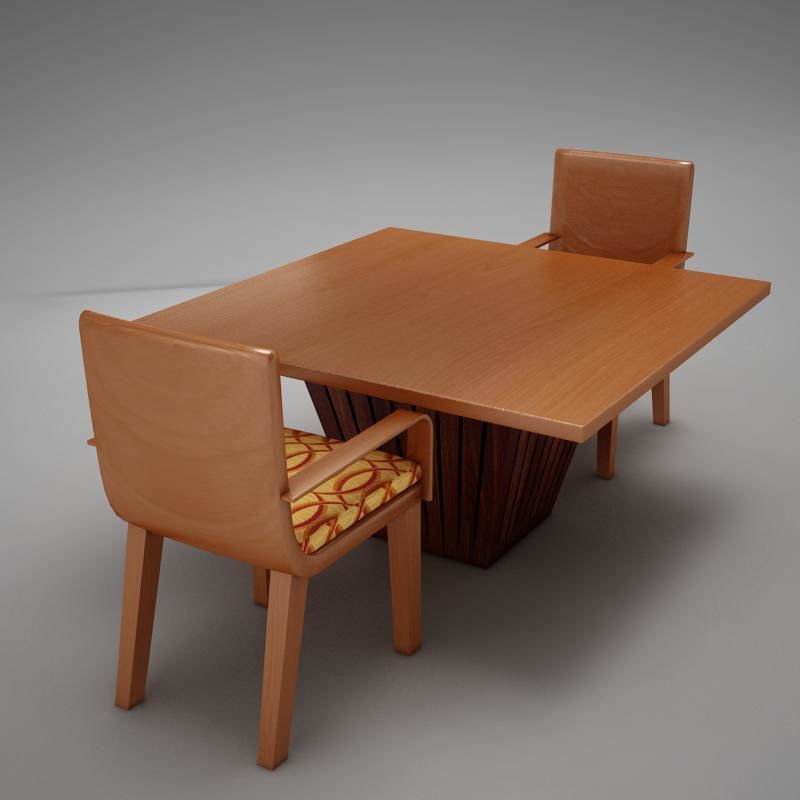 table chairs 3D model_7