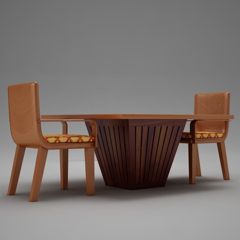 table chairs 3D model_2