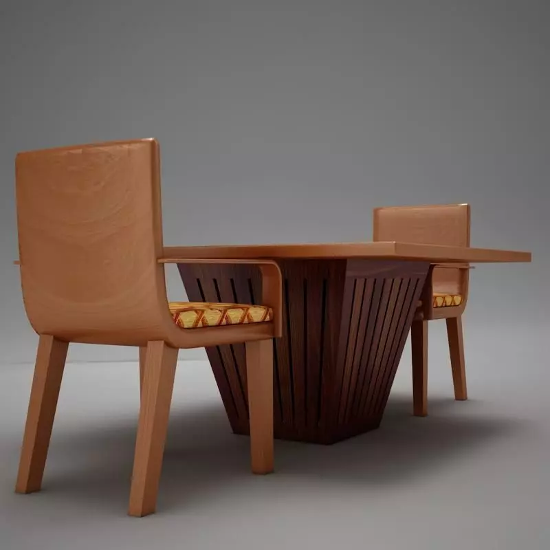 table chairs 3D model_0