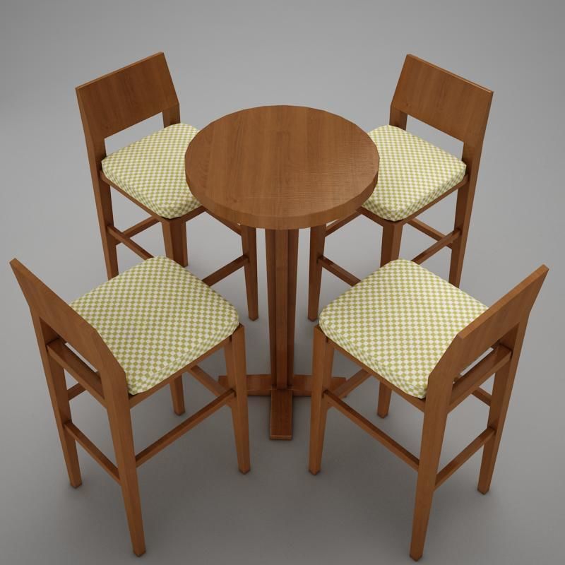 bar table Low-poly 3D model_9