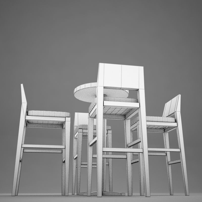 bar table Low-poly 3D model_18