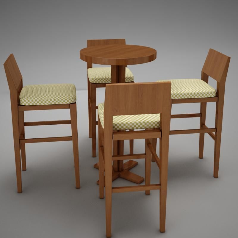 bar table Low-poly 3D model_3