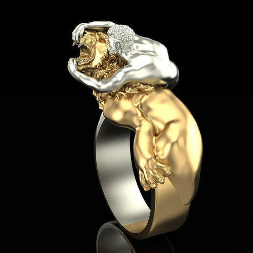Ring Wrestler with lion 3D print model