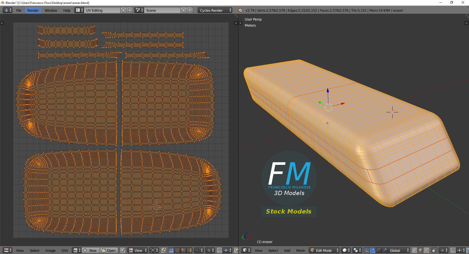 Eraser box 3D model_10