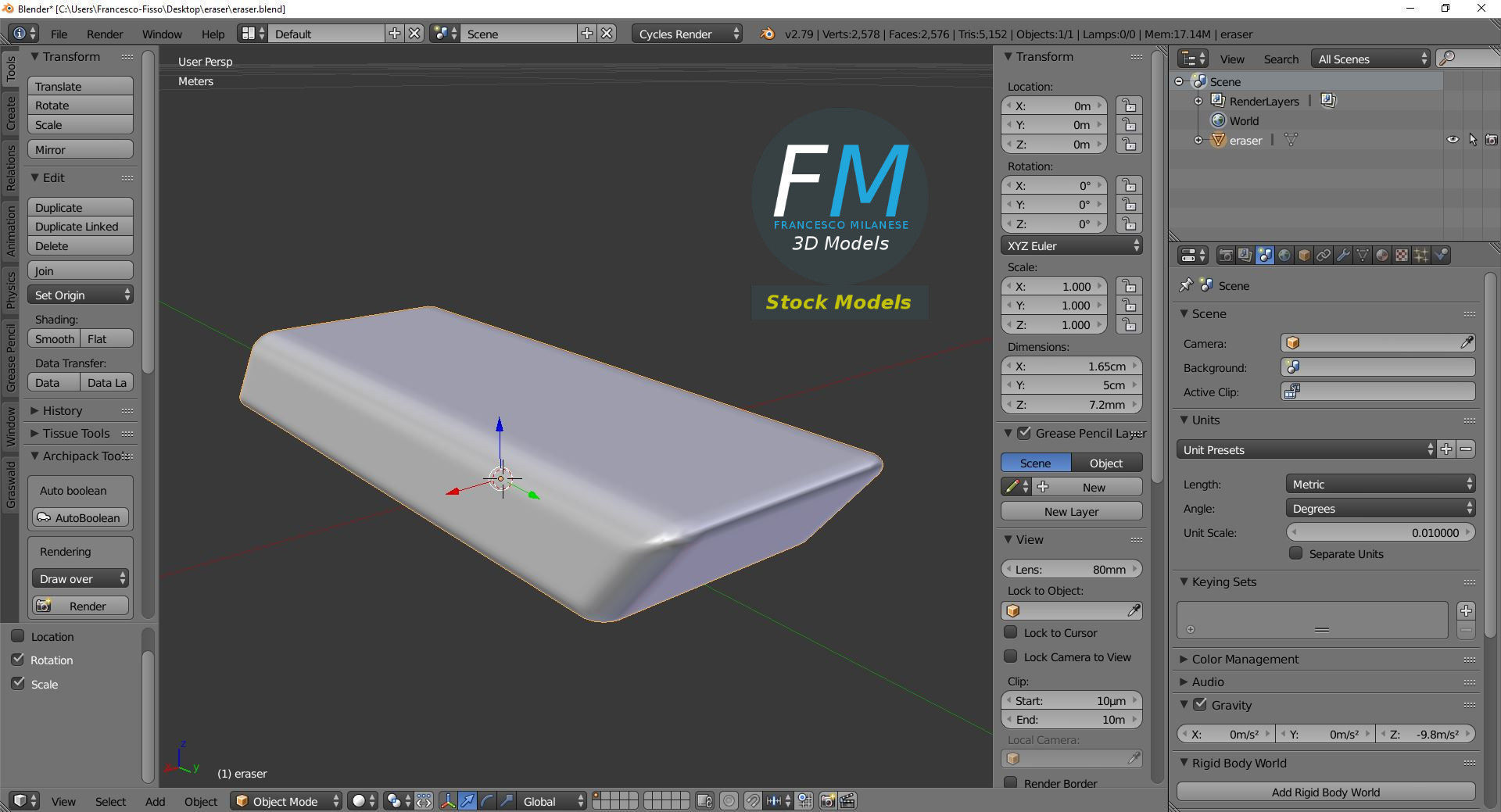 Eraser box 3D model_9