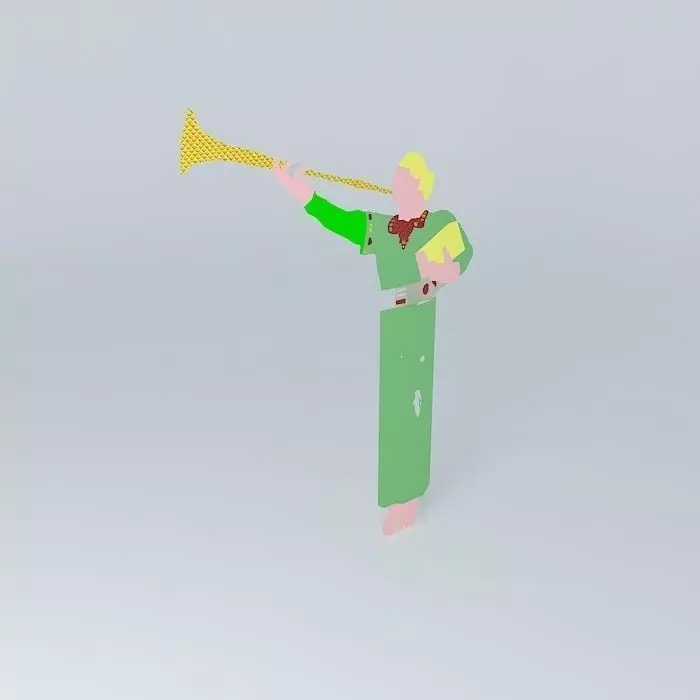 Angel man with trumpet Free 3D model