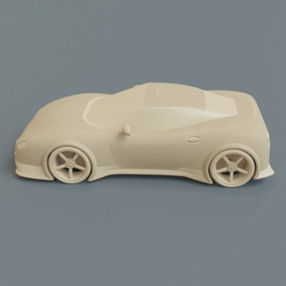 Red sports car concept 3D print model_15