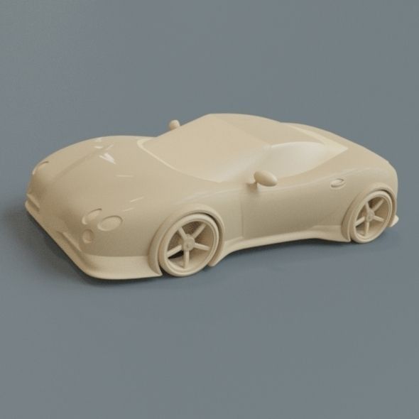 Red sports car concept 3D print model_13
