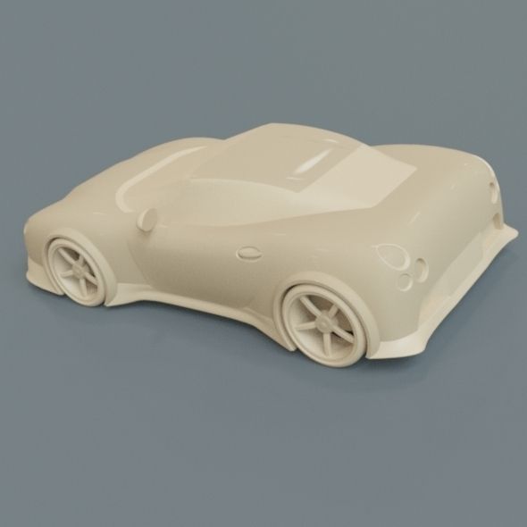 Red sports car concept 3D print model_14