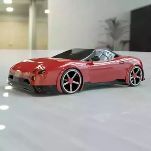 Red sports car concept 3D print model