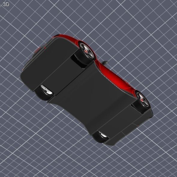 Red sports car concept 3D print model_10