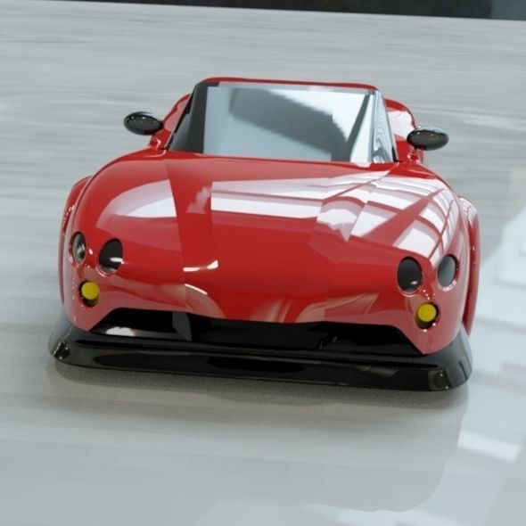 Red sports car concept 3D print model_7