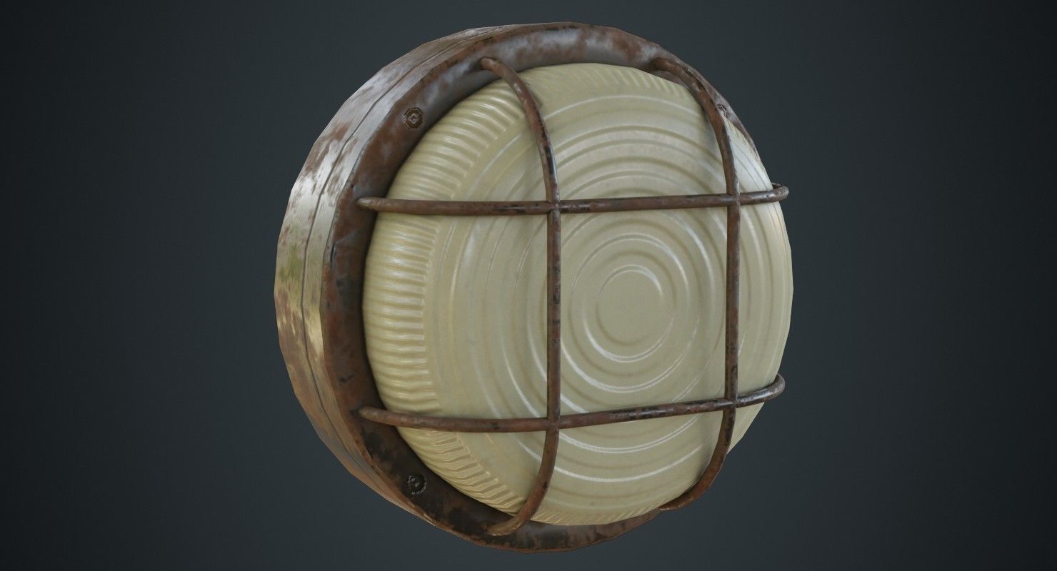 Bulkhead Light 2C Low-poly 3D model_1