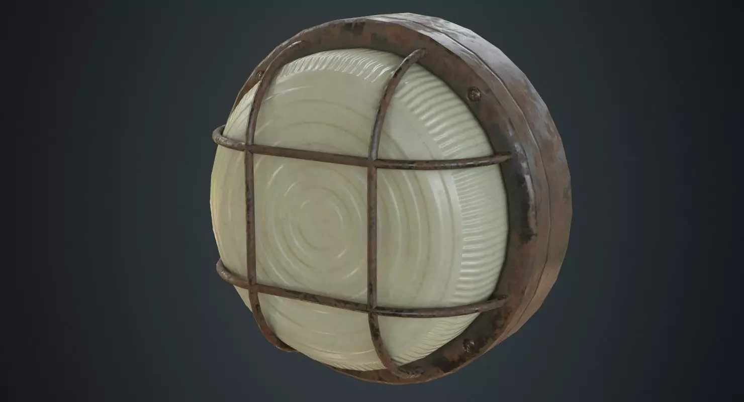 Bulkhead Light 2C Low-poly 3D model_0