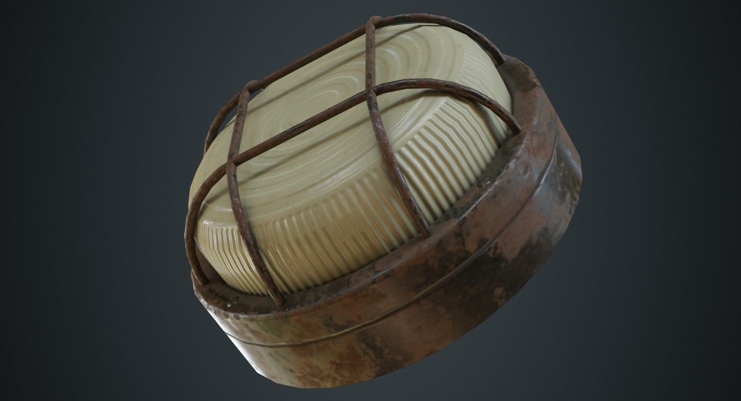 Bulkhead Light 2C Low-poly 3D model_4