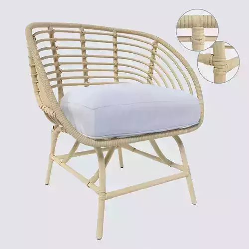 BuskboArmchair rattan lounge chair with cushion