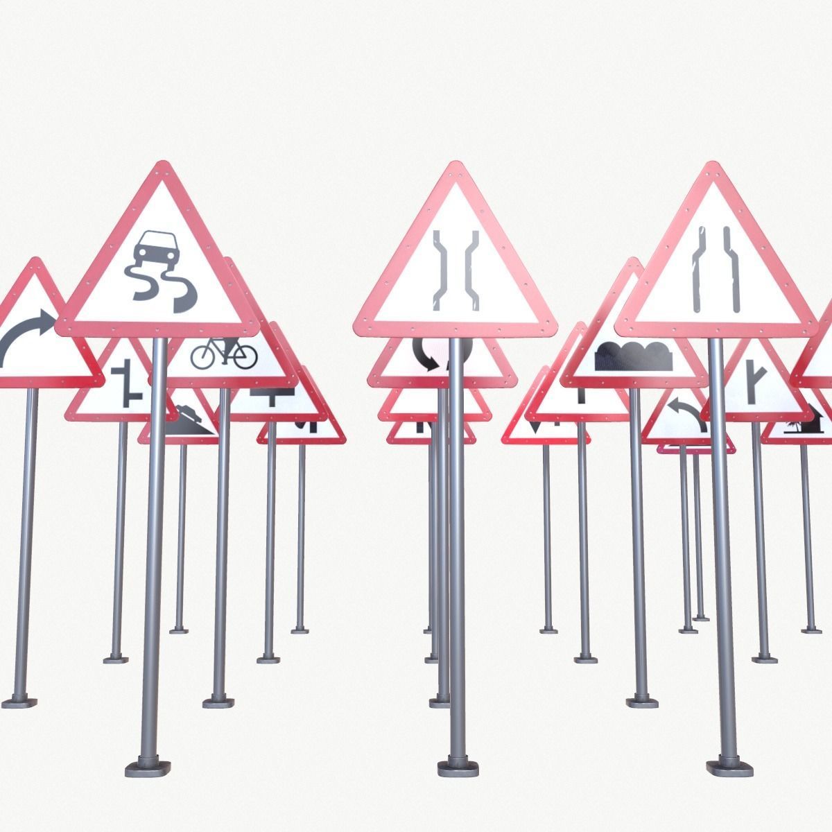 Road Sign Full Pack Low-poly 3D model_25