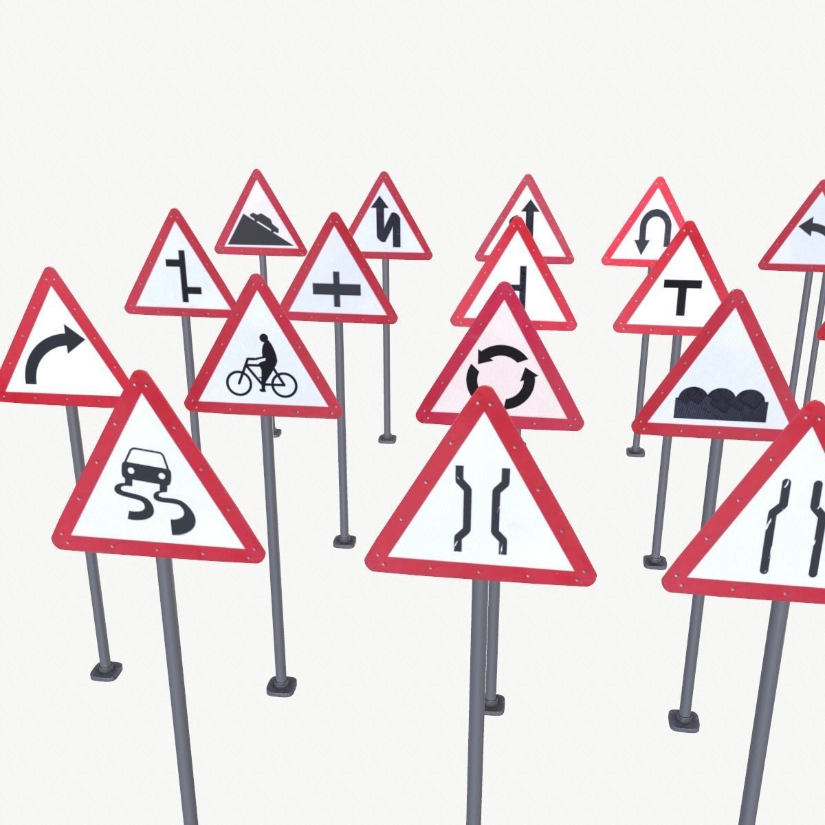 Road Sign Full Pack Low-poly 3D model_14