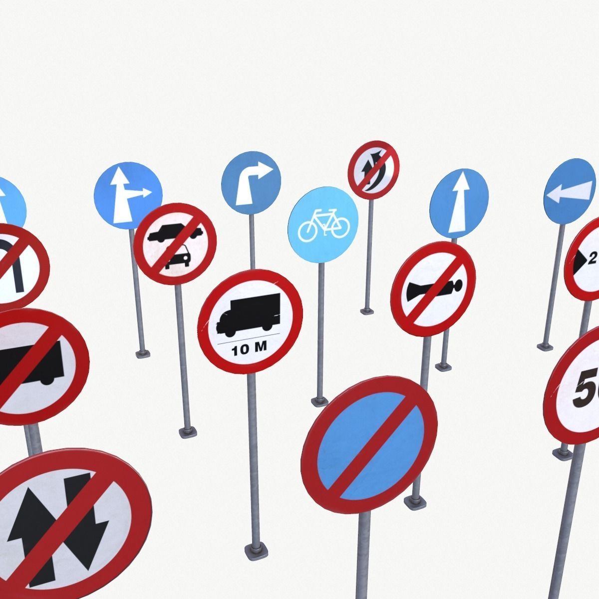 Road Sign Full Pack Low-poly 3D model_20