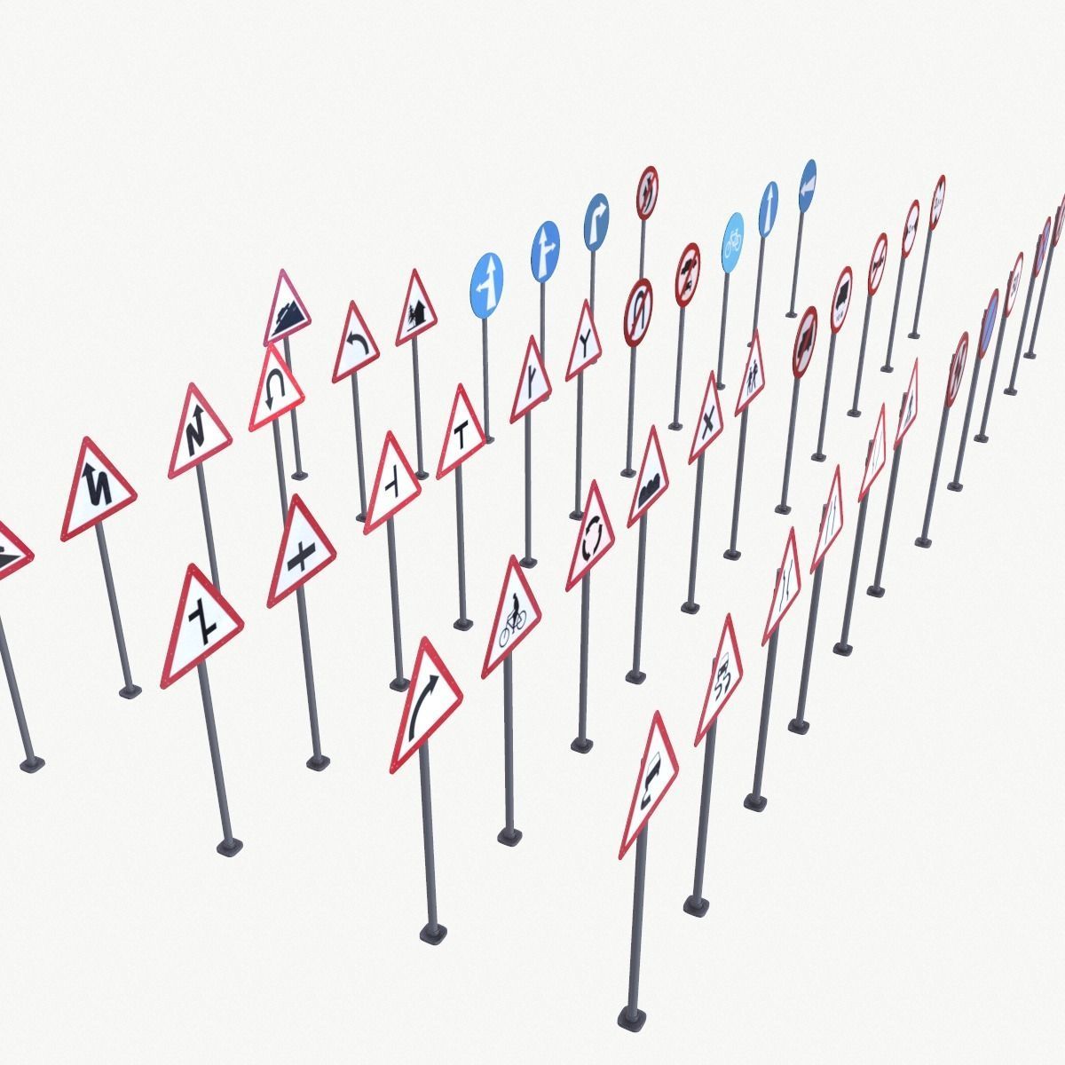 Road Sign Full Pack Low-poly 3D model_17