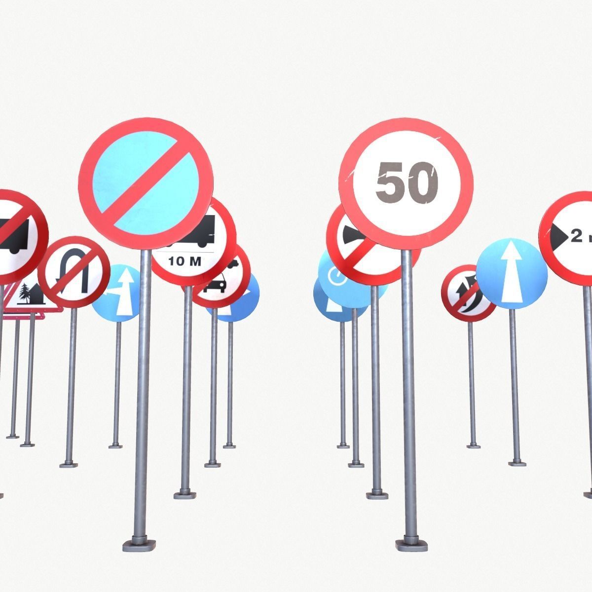 Road Sign Full Pack Low-poly 3D model_22