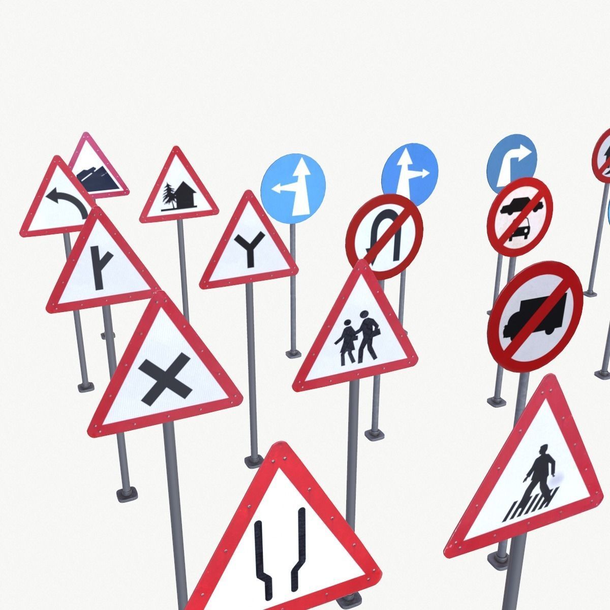 Road Sign Full Pack Low-poly 3D model_19