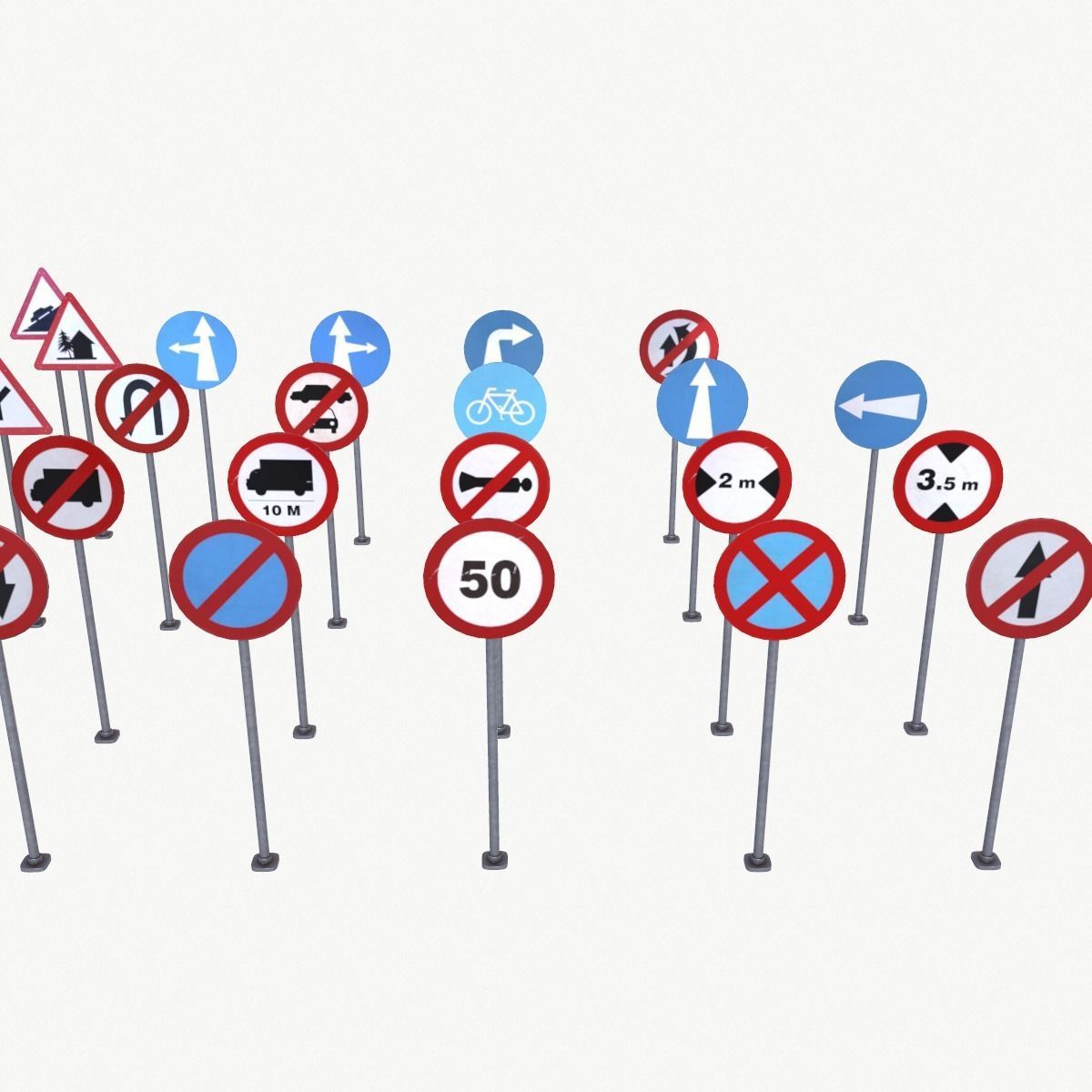 Road Sign Full Pack Low-poly 3D model_5