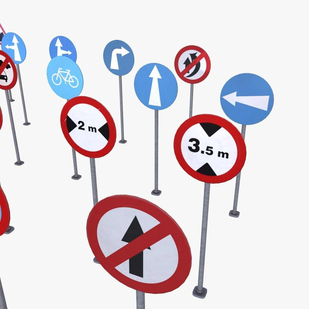 Road Sign Full Pack Low-poly 3D model_21