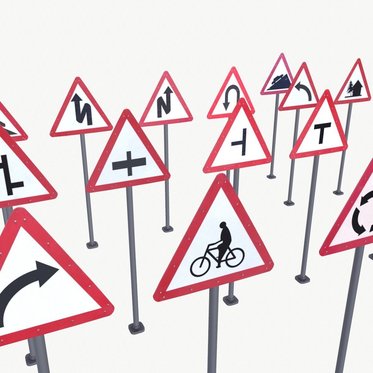 Road Sign Full Pack Low-poly 3D model_18