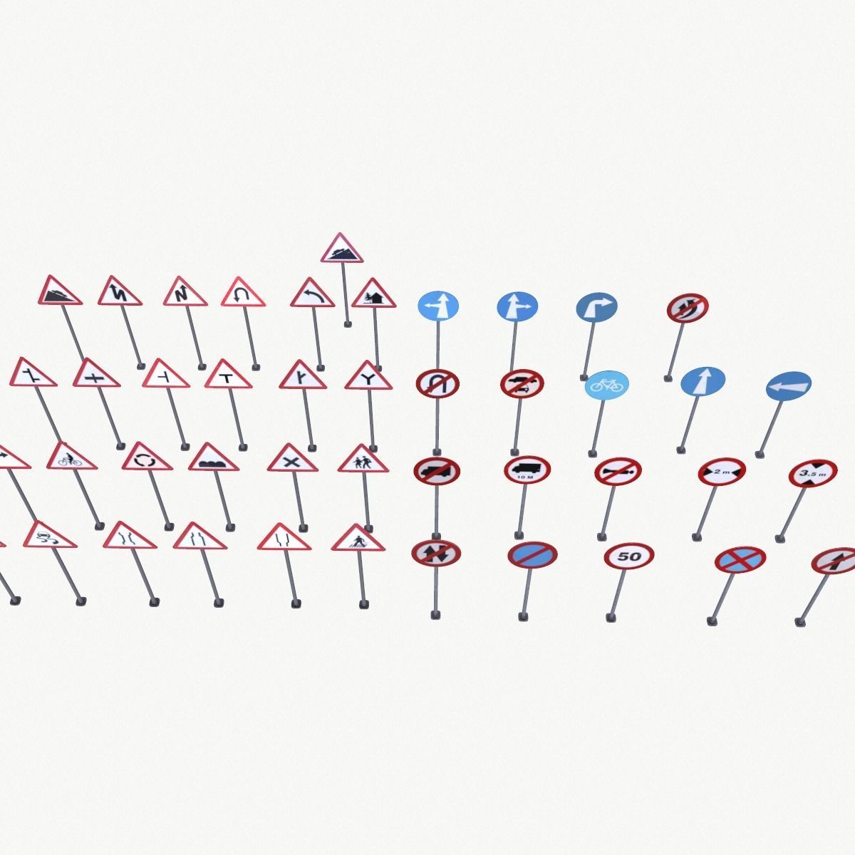 Road Sign Full Pack Low-poly 3D model_6