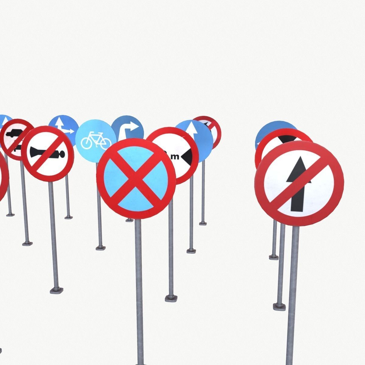 Road Sign Full Pack Low-poly 3D model_8