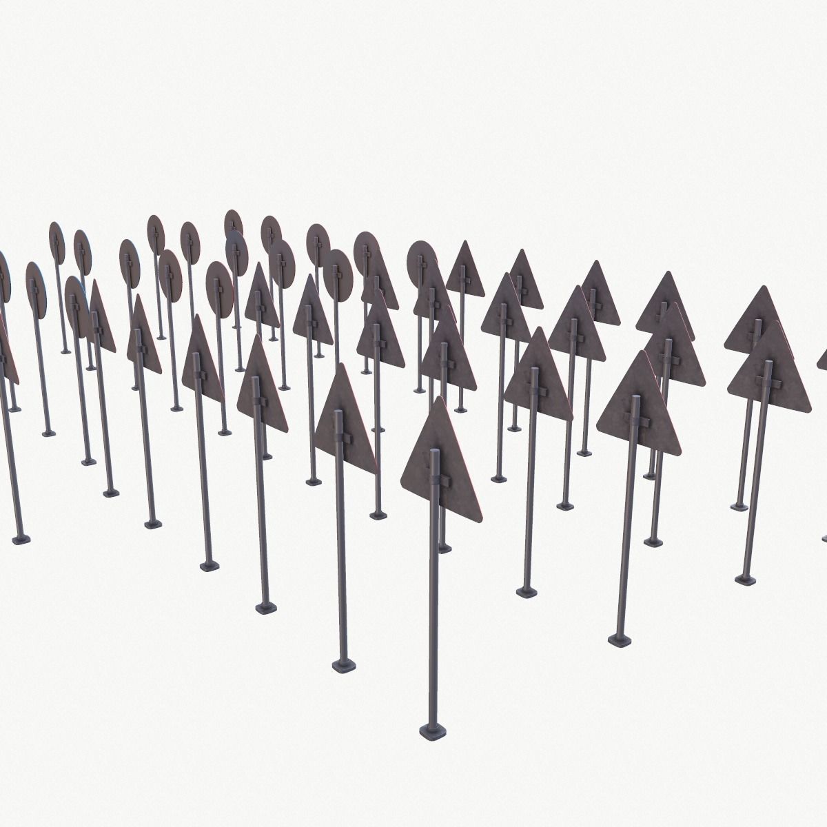 Road Sign Full Pack Low-poly 3D model_15