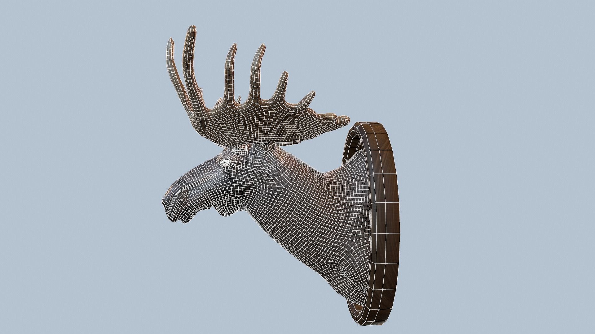 Moose Head Taxidermy Low-poly 3D model_17