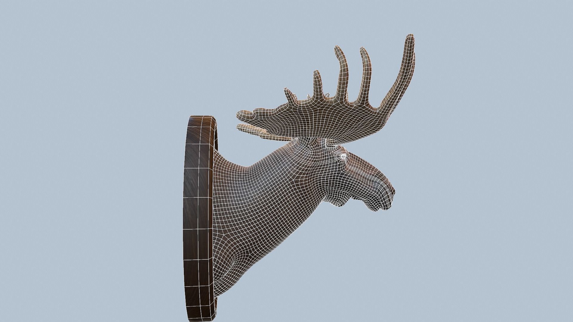 Moose Head Taxidermy Low-poly 3D model_47
