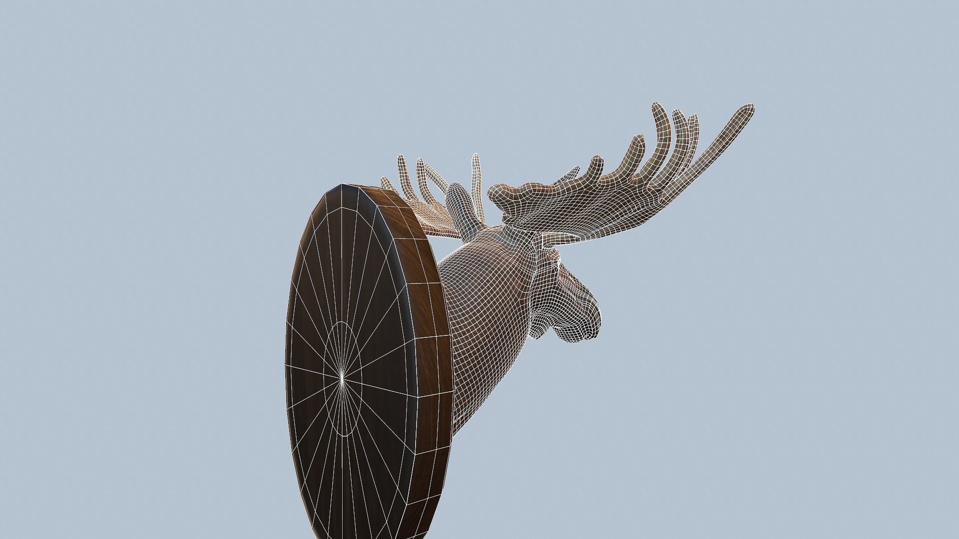 Moose Head Taxidermy Low-poly 3D model_41