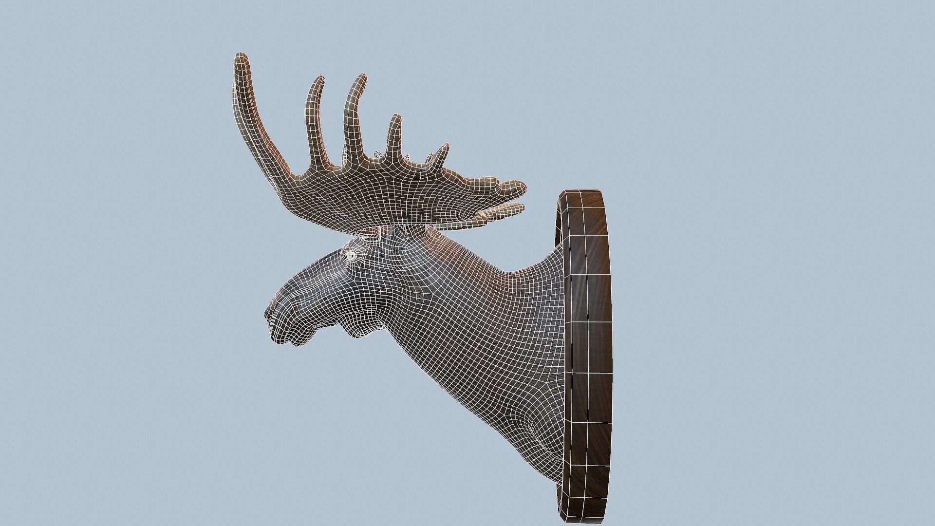 Moose Head Taxidermy Low-poly 3D model_19