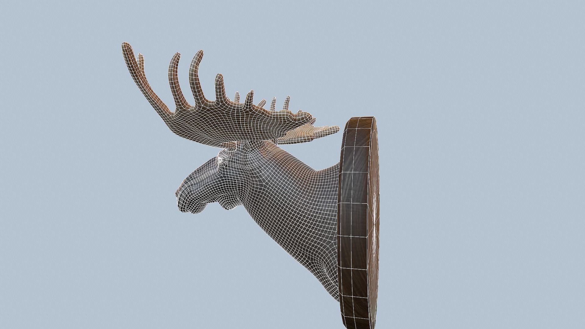 Moose Head Taxidermy Low-poly 3D model_21