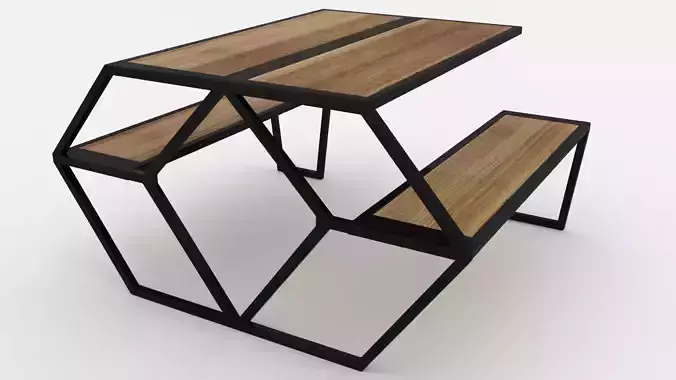 Table with Seat - 3ds Max
