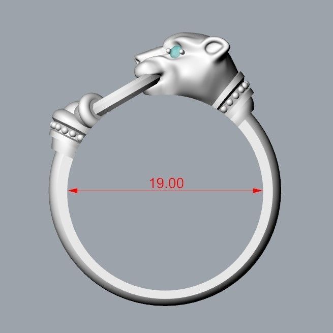 Women Panther Ring 3dm stl 3D print model 3D print model_27